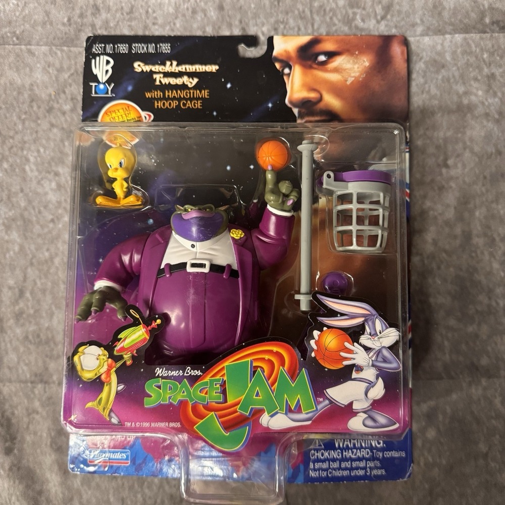 Vintage 1996 WB Playmates Space Jam Swackhammer Tweety Action Figures Sealed